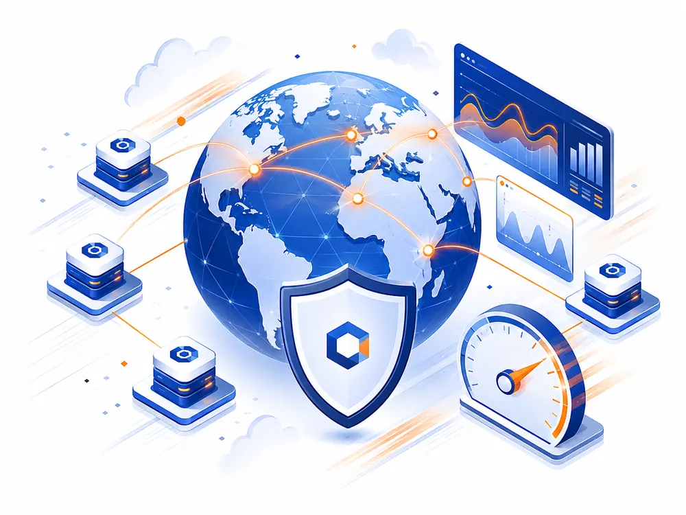 פלטפורמה גלובלית של Cloudflare עם הגנה, ביצועים וניטור — בתפעול צוות הנדסה מקומי